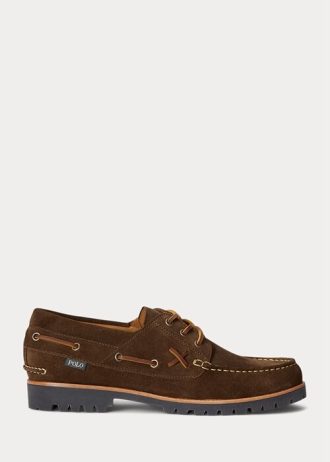 Mocassins de camurça Ralph Lauren Ranger masculinos chocolate