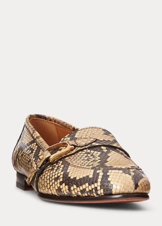Mocassins Ralph Lauren Avah Welington Ayers Snakeskin Feminino