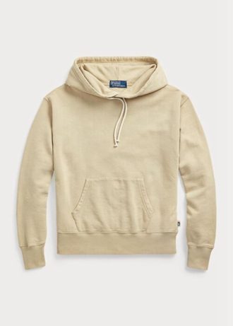 Moletom com capuz de lã de algodão Ralph Lauren cáqui feminino