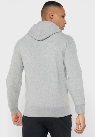 Moletom com capuz masculino cinza com logotipo Ralph Lauren