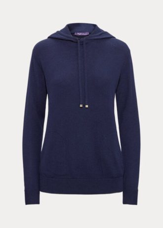 Moletom com capuz Ralph Lauren Cashmere feminino azul marinho