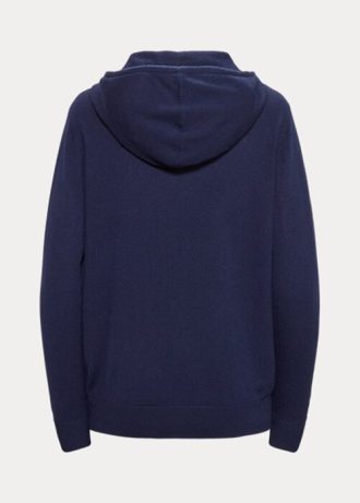 Moletom com capuz Ralph Lauren Cashmere feminino azul marinho
