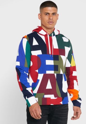 Moletom com capuz Ralph Lauren Color Block masculino multicolorido