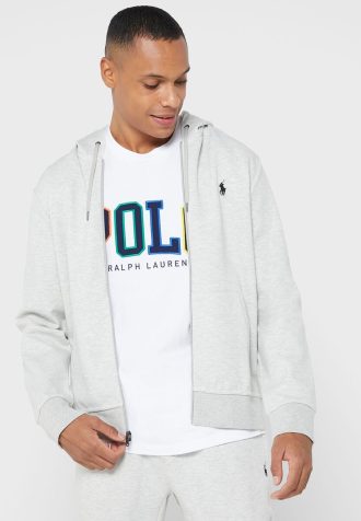 Moletom com capuz Ralph Lauren Essential cinza masculino