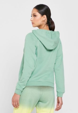 Moletom com capuz Ralph Lauren feminino verde com bolsos e detalhes em tricô
