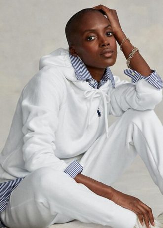 Moletom com capuz Ralph Lauren Fleece feminino branco