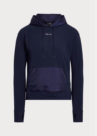 Moletom com capuz Ralph Lauren GolfLogo Hybrid Jersey feminino azul marinho
