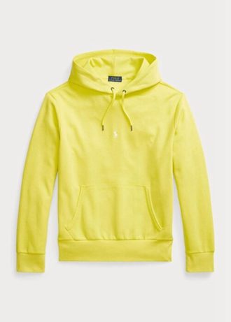 Moletom com capuz Ralph Lauren masculino amarelo de malha dupla