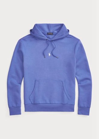 Moletom com capuz Ralph Lauren masculino azul de malha dupla