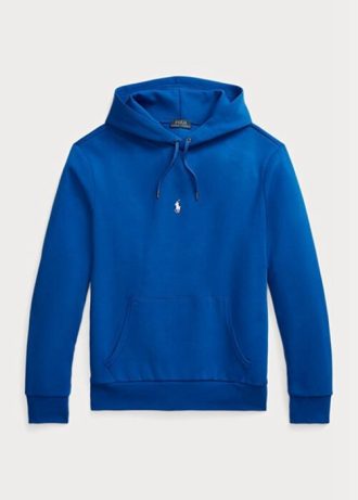 Moletom com capuz Ralph Lauren masculino azul de malha dupla