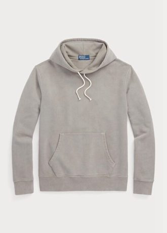 Moletom com capuz Ralph Lauren masculino cinza de algodão orgânico