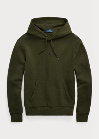 Moletom com capuz Ralph Lauren masculino de malha dupla verde oliva