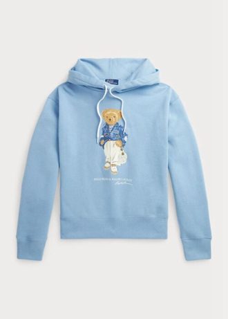 Moletom com capuz Ralph Lauren Polo Bear Fleece azul feminino