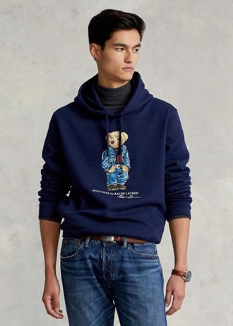 Moletom com capuz Ralph Lauren Polo Bear Fleece Masculino Azul Marinho