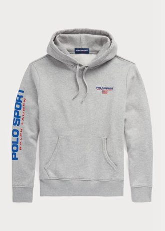 Moletom com capuz Ralph Lauren Polo Sport Fleece cinza masculino