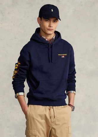 Moletom com capuz Ralph Lauren Polo Sport Fleece masculino azul marinho