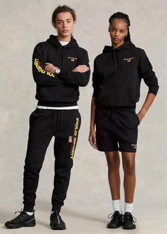 Moletom com capuz Ralph Lauren Polo Sport Fleece preto masculino