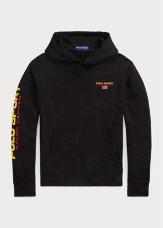 Moletom com capuz Ralph Lauren Polo Sport Fleece preto masculino