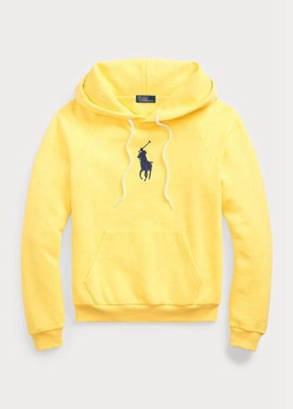 Moletom com capuz Ralph Lauren Shrunken Fit Big Pony Fleece feminino amarelo