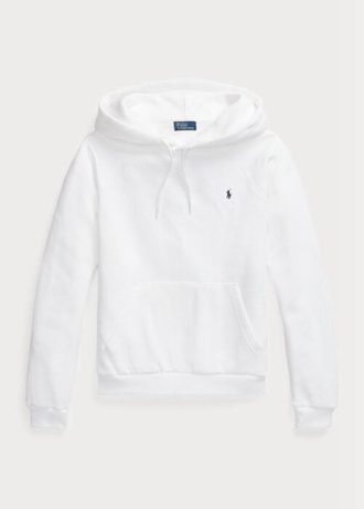 Moletom com capuz Ralph Lauren Shrunken Fit Fleece feminino branco