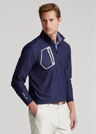 Moletom masculino Ralph Lauren GolfClassic Fit Camo Jacquard da Marinha
