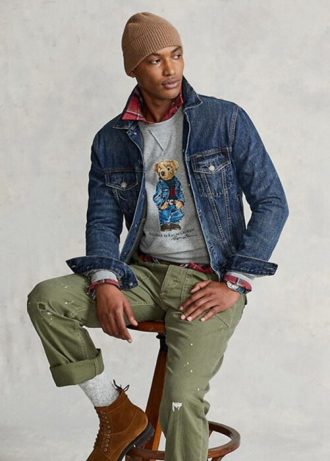 Moletom Polo Bear Fleece Masculino Ralph Lauren Cinza