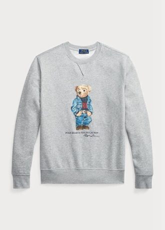 Moletom Polo Bear Fleece Masculino Ralph Lauren Cinza