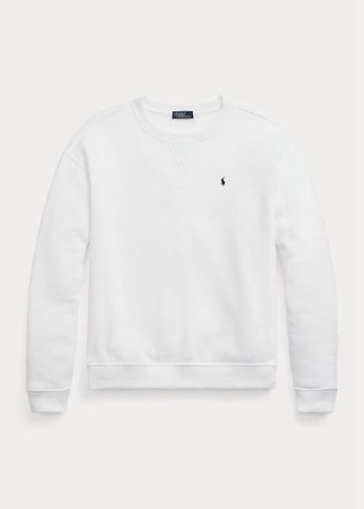 Moletom Ralph Lauren Fleece com gola redonda e capuz feminino branco
