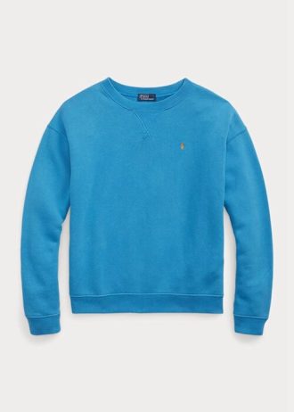 Moletom Ralph Lauren Fleece Gola Redonda Feminino Azul