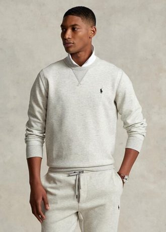 Moletom Ralph Lauren Masculino Cinza de Malha Dupla