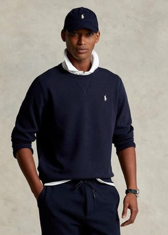 Moletom Ralph Lauren masculino de malha dupla azul marinho