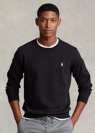 Moletom Ralph Lauren Masculino Preto de Malha Dupla