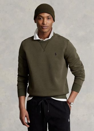 Moletom Ralph Lauren mesclado de malha dupla masculino verde oliva