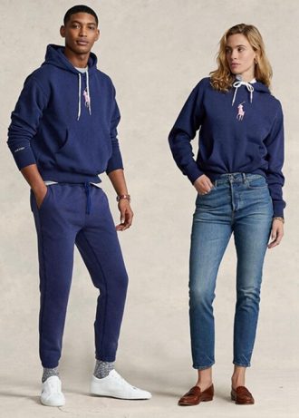 Moletom Ralph Lauren Pink Pony Fleece Masculino Azul Marinho