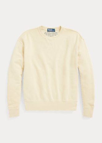 Moletons de gola redonda de algodão orgânico Ralph Lauren femininos amarelo claro