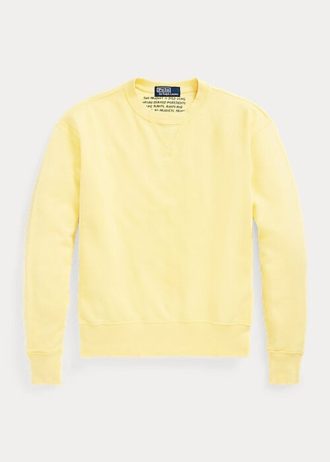 Moletons de gola redonda de algodão orgânico Ralph Lauren femininos amarelos
