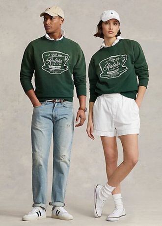 Moletons de gola redonda Ralph Lauren Ralph’s Coffee femininos verdes