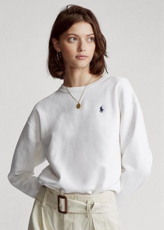 Moletons de lã Ralph Lauren femininos brancos