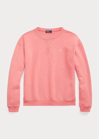 Moletons femininos Ralph Lauren Fleece com gola redonda