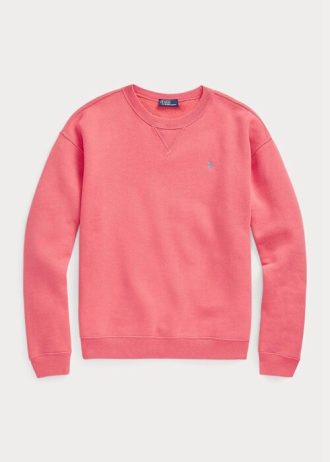 Moletons femininos Ralph Lauren Fleece com gola redonda
