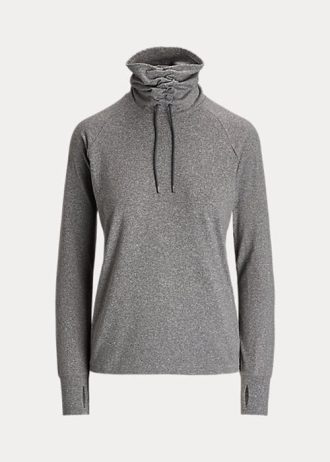 Moletons Ralph Lauren com gola funil cinza escuro feminino