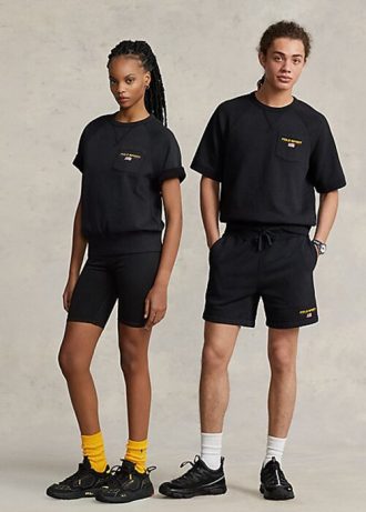 Moletons Ralph Lauren Polo Sport de manga curta femininos pretos