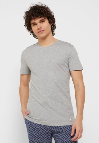 Pacote com 3 camisetas Ralph Lauren masculinas multicoloridas com gola redonda