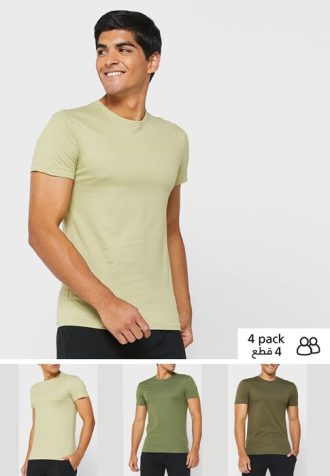 Pacote com 3 camisetas Ralph Lauren masculinas sortidas com gola redonda