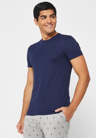 Pacote com 3 camisetas Ralph Lauren masculinas sortidas com gola redonda
