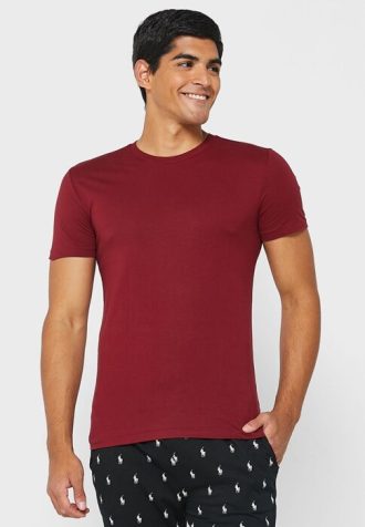 Pacote com 3 camisetas Ralph Lauren vermelhas masculinas sortidas com gola redonda