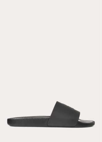 Pantufa Ralph Lauren Signature Pony Masculina Preta/Branca