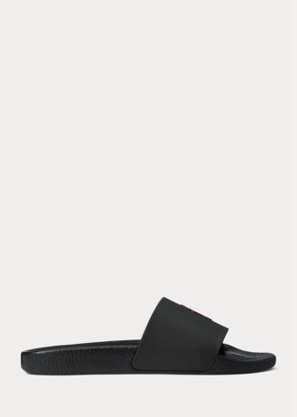 Pantufa Ralph Lauren Signature Pony Masculina Preta/Vermelha