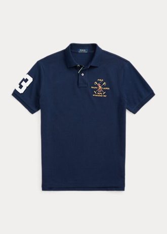 Polo Ralph Lauren Classic Fit Crest Mesh Masculino Azul Marinho
