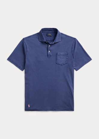 Polo Ralph Lauren Classic Fit de algodão e linho masculino azul-marinho